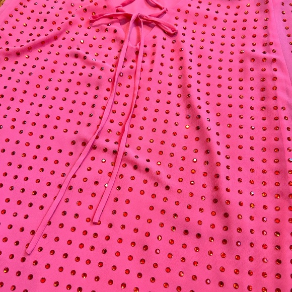 Marciano Designer GUESS Bejeweled Rhinestone Criss Cross Strappy Tank - Picture 7 of 8